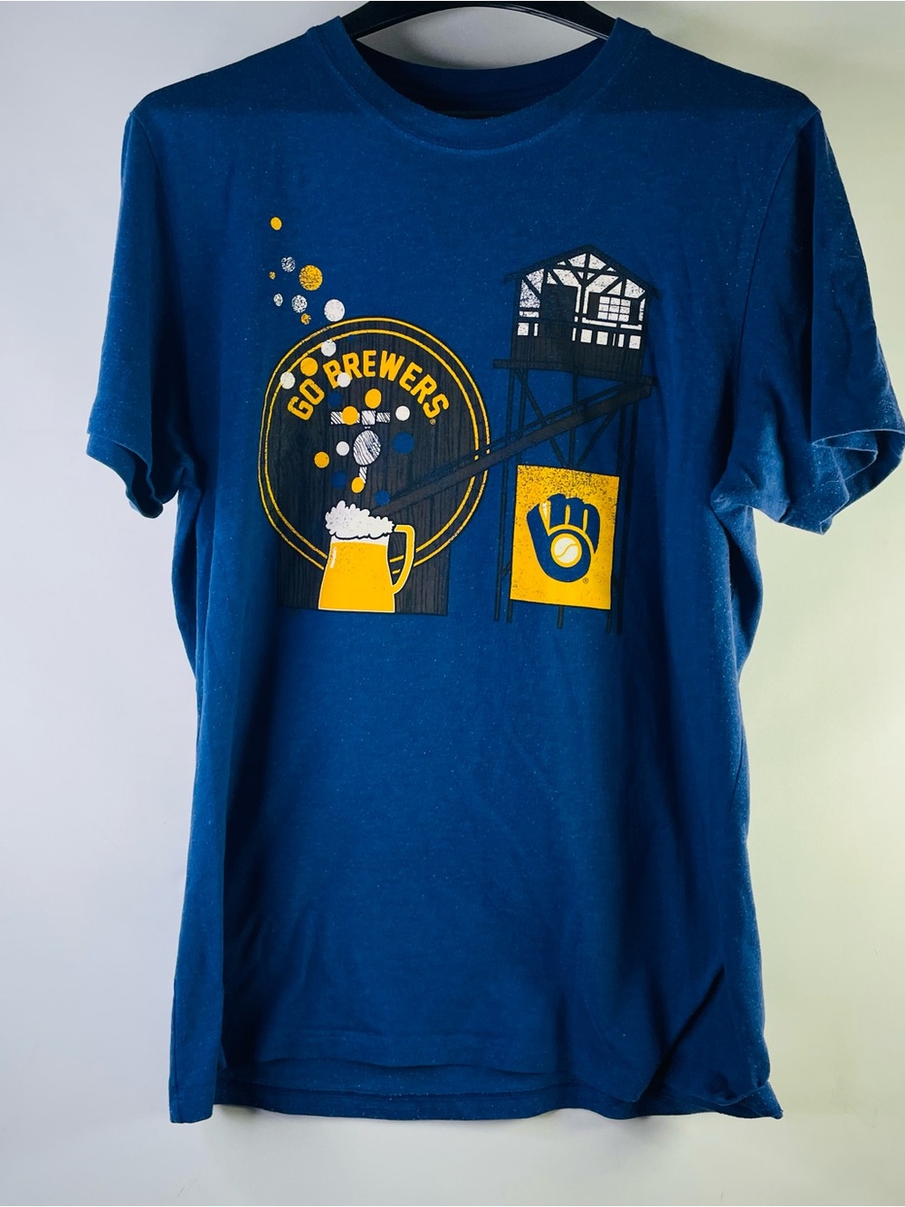 Men's Blue 'Go Brewers' Graphic Crew Tee
